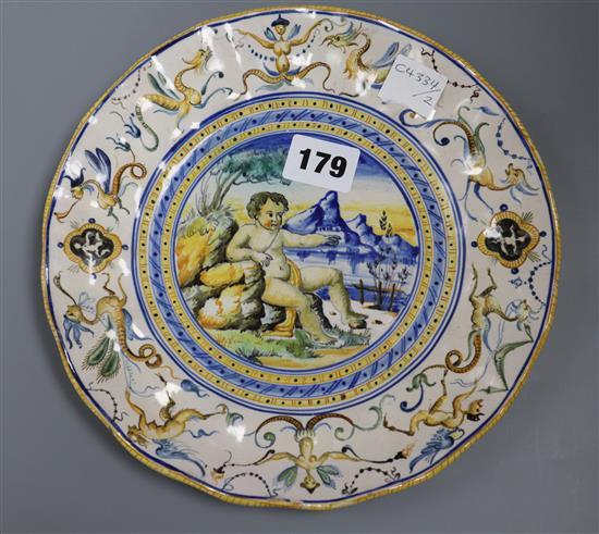 A Cantagalli maiolica plate diameter 21cm